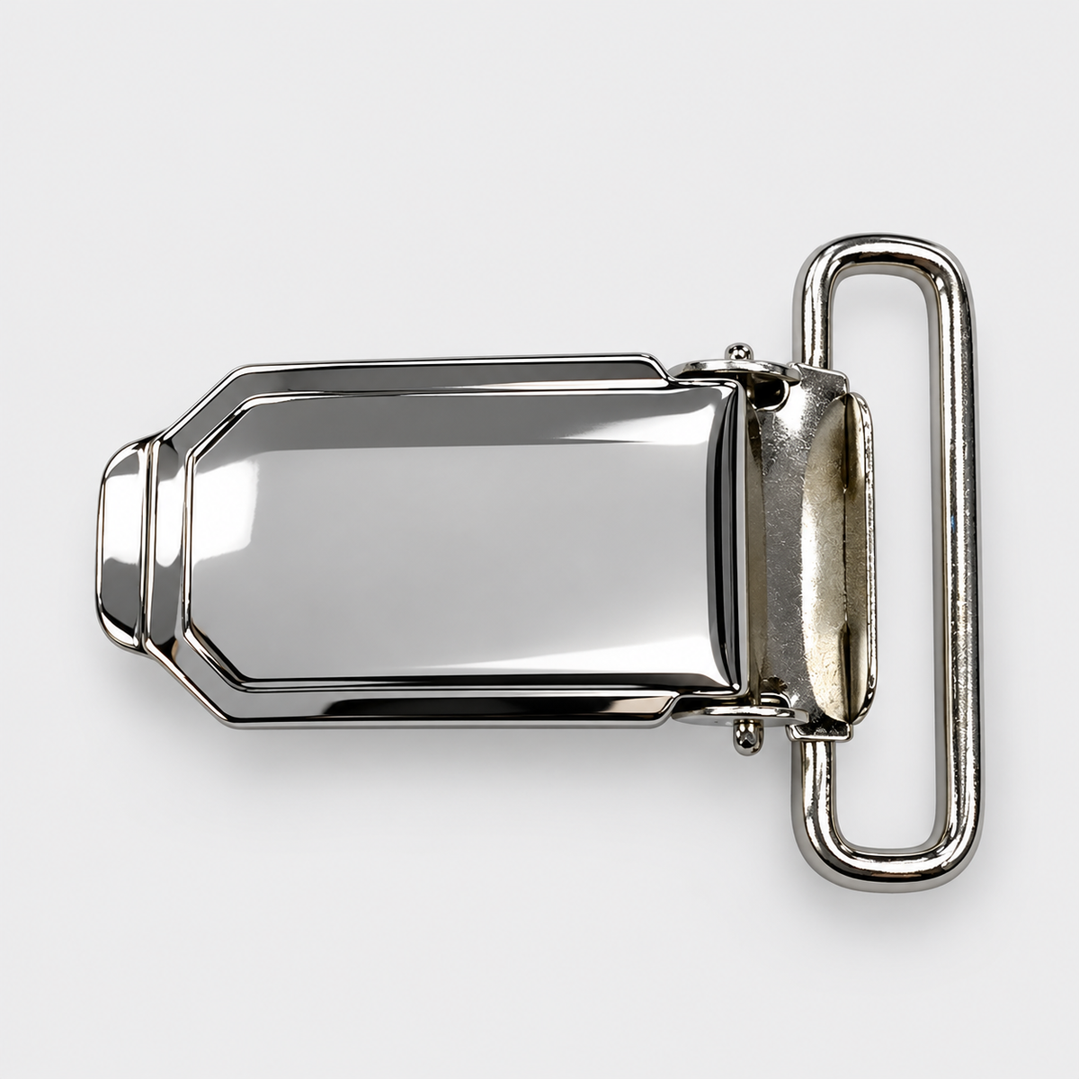 Broche Metálico para Tirantes de Hombre con Pinza – Plata 30 x 35 mm