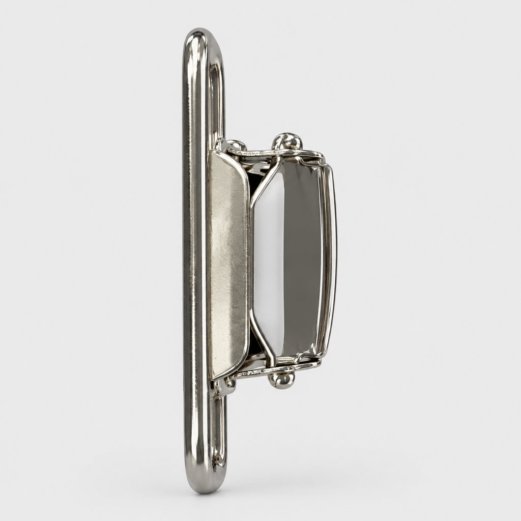 Broche Metálico para Tirantes de Hombre con Pinza – Plata 30 x 35 mm