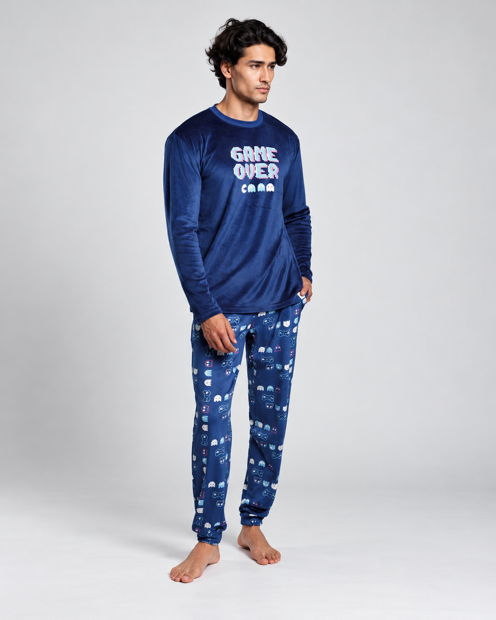 Pijama Hombre Azul Gamer Game Over