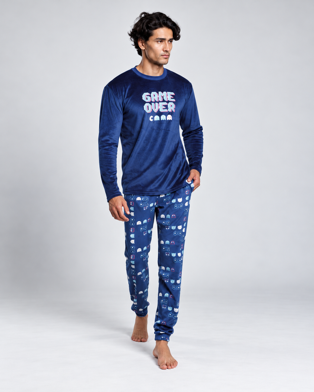 Pijama Hombre Azul Gamer Game Over