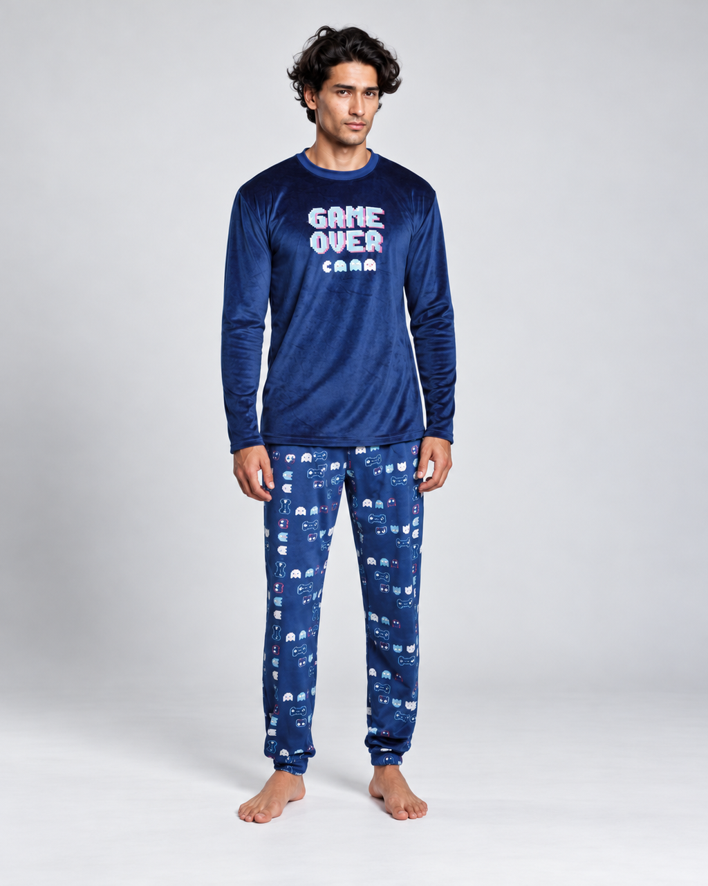 Pijama Hombre Azul Gamer Game Over