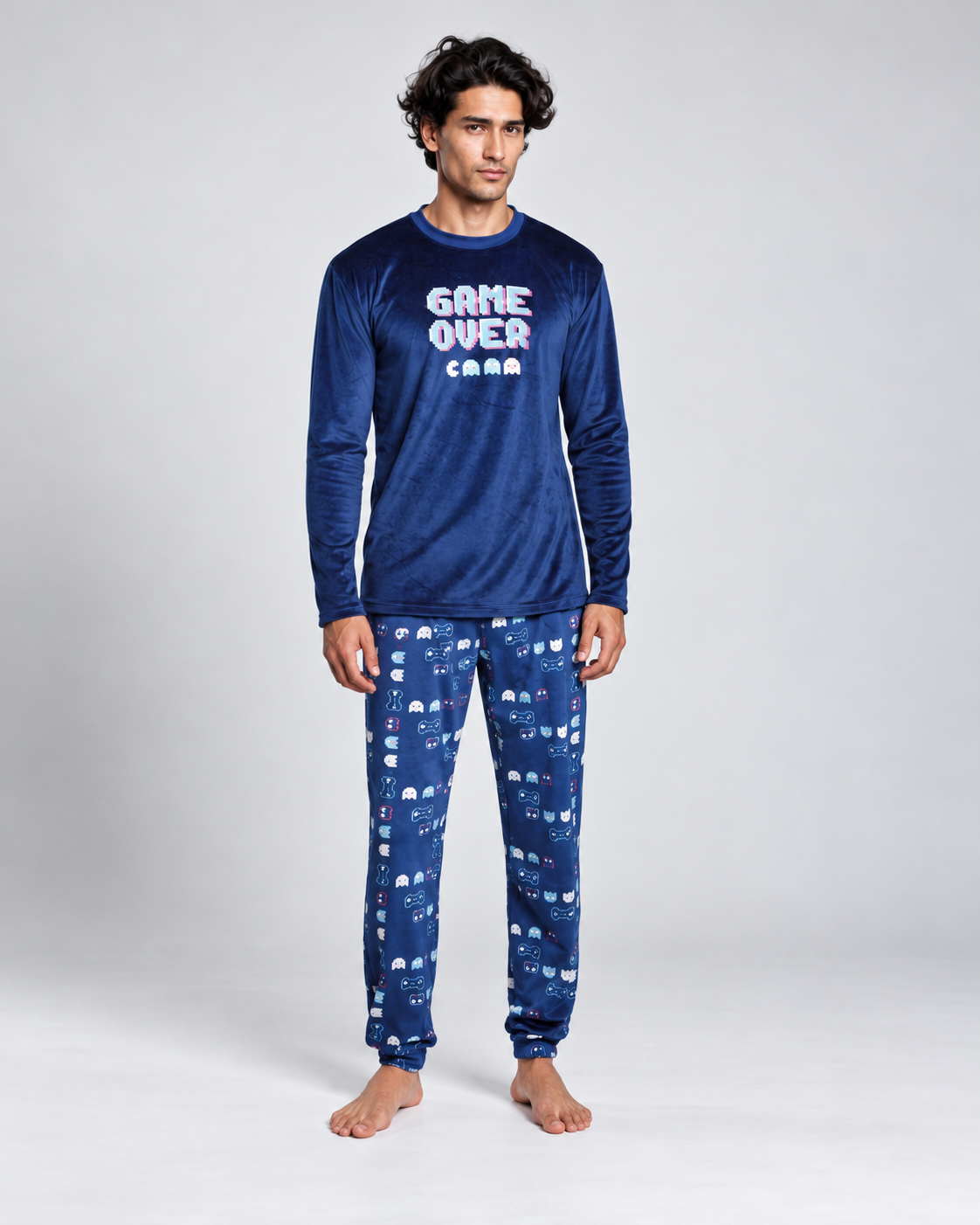 Pijama Hombre Azul Gamer Game Over
