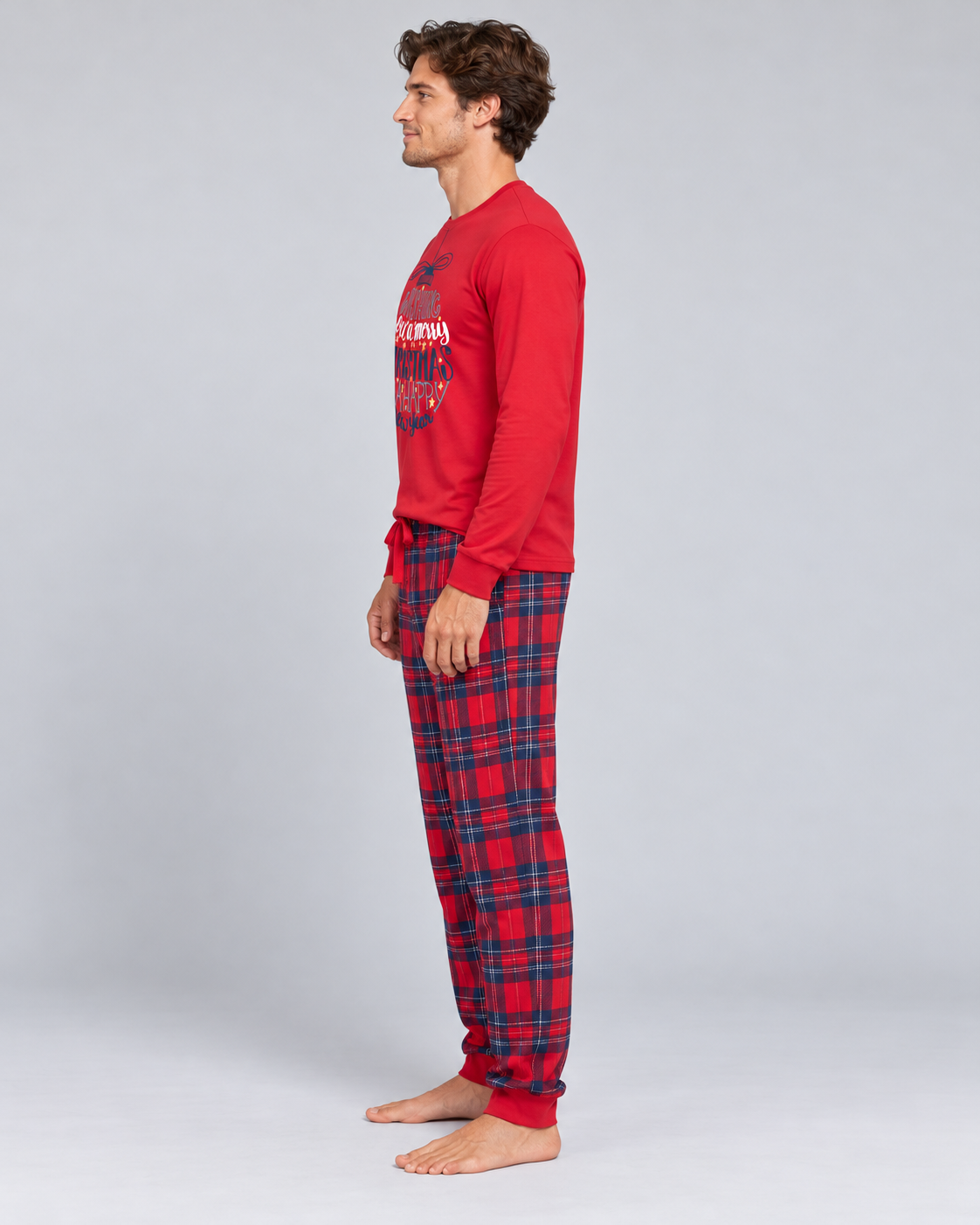 Pijama Hombre Rojo Merry Christmas