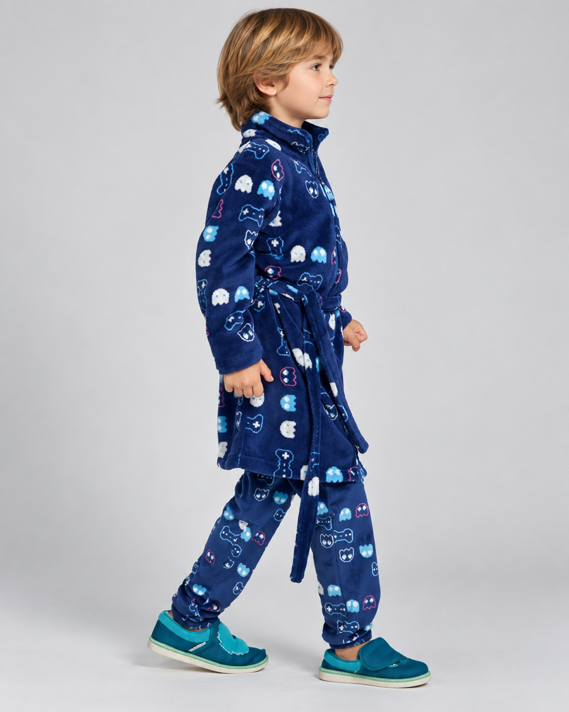 Bata Infantil Coralina Gamer Azul Marino