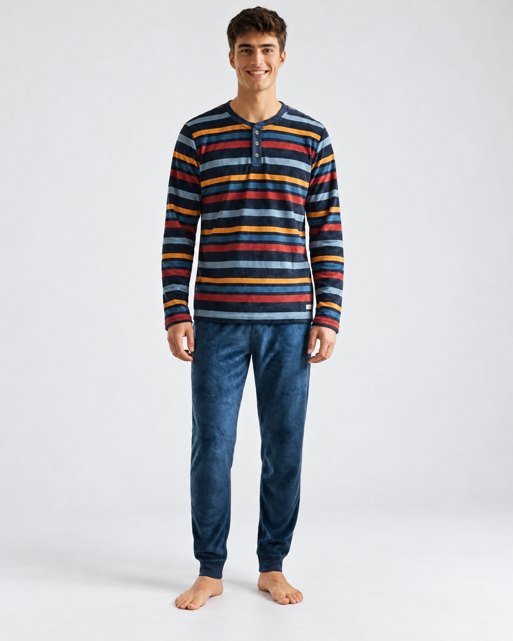 Pijama Hombre basico Rayas Azul