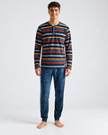Pijama Hombre basico Rayas Azul