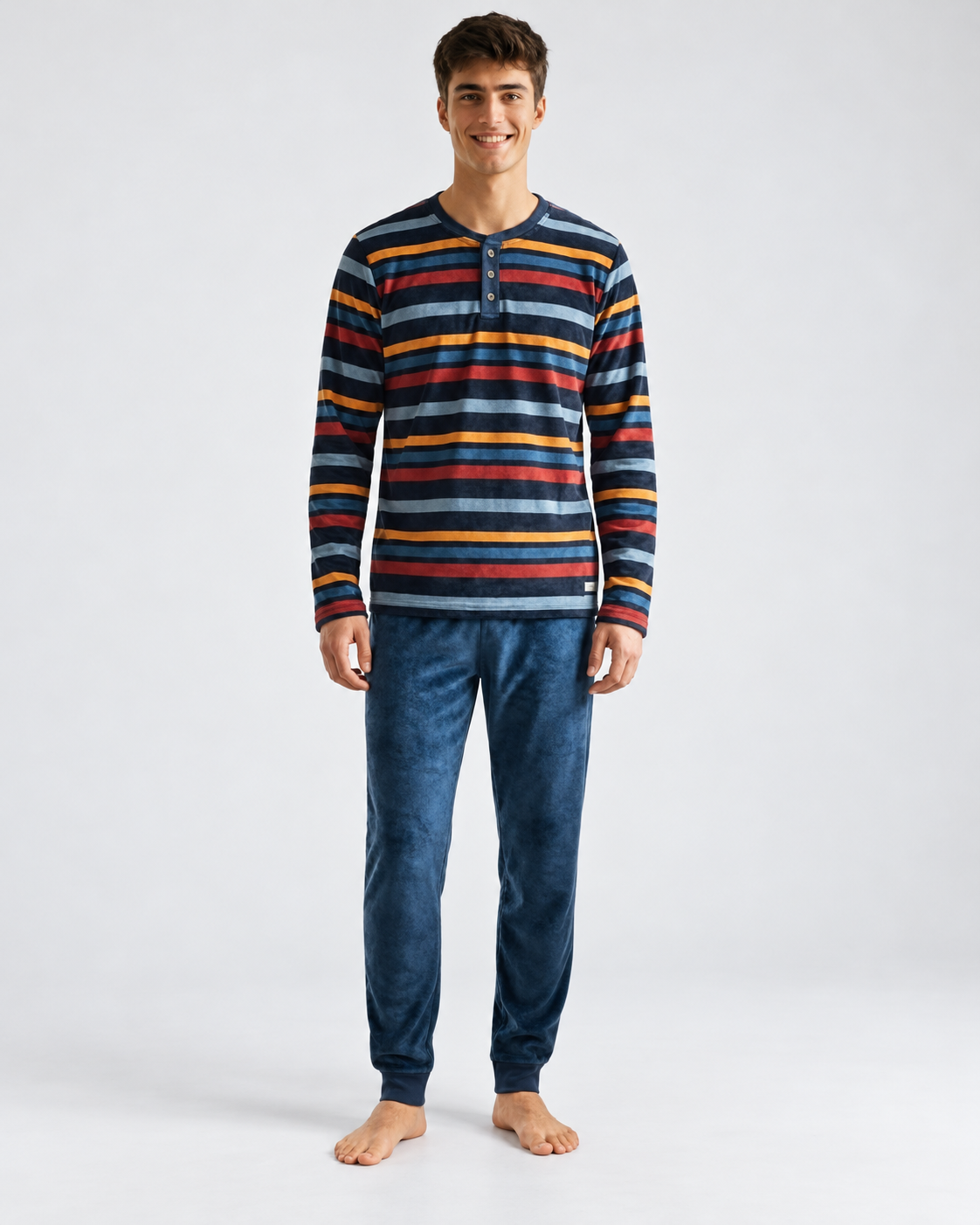 Pijama Hombre basico Rayas Azul
