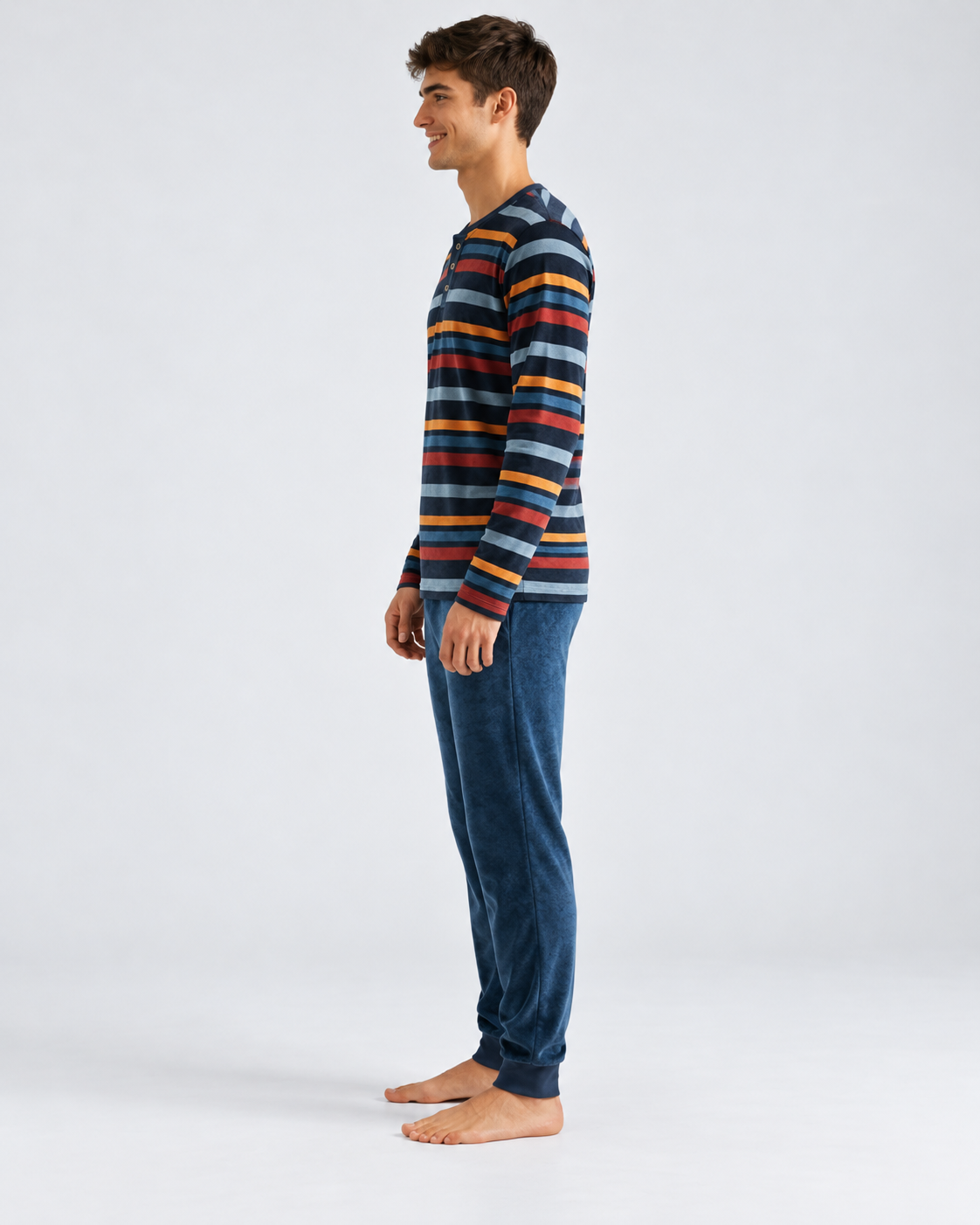 Pijama Hombre basico Rayas Azul