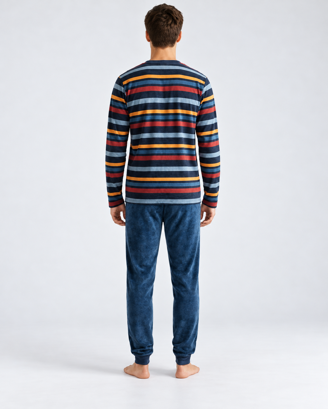 Pijama Hombre basico Rayas Azul