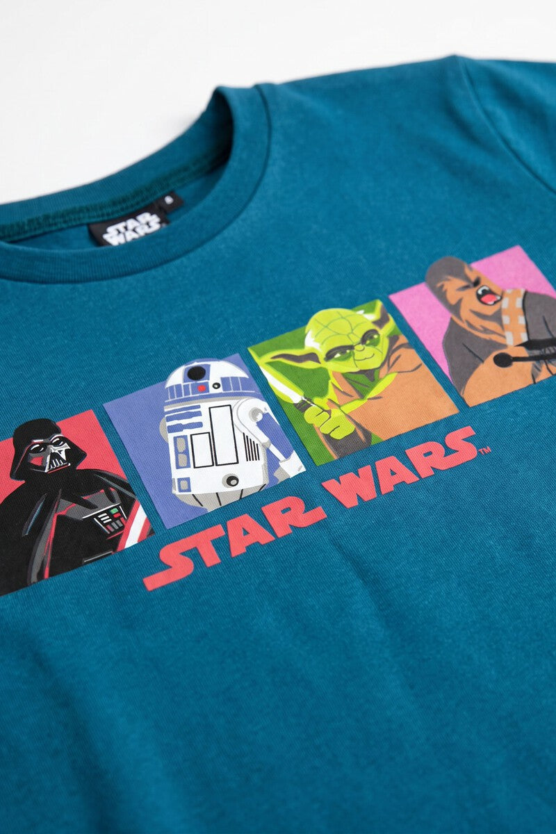 Pijama Niño Star Wars Classic Wars Azul 100% Algodón Manga Larga