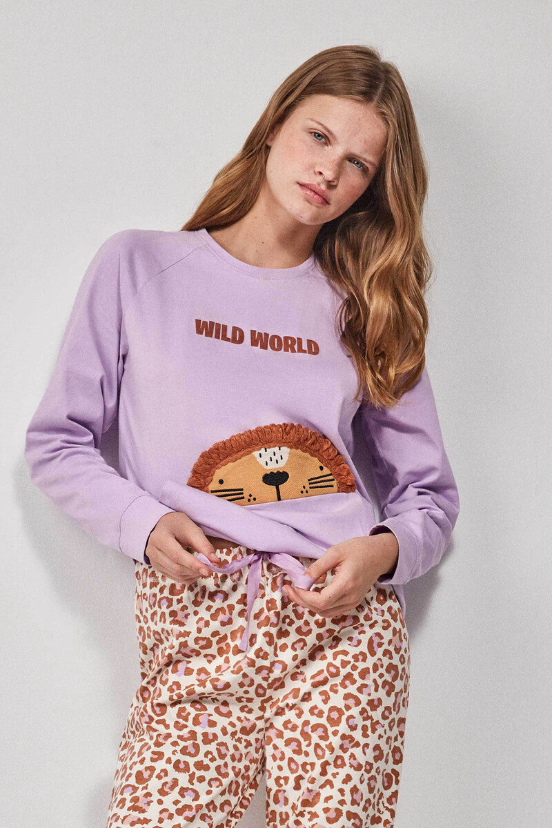 PIJAMA MANGA LARGA MUJER WILD WORD LYON
