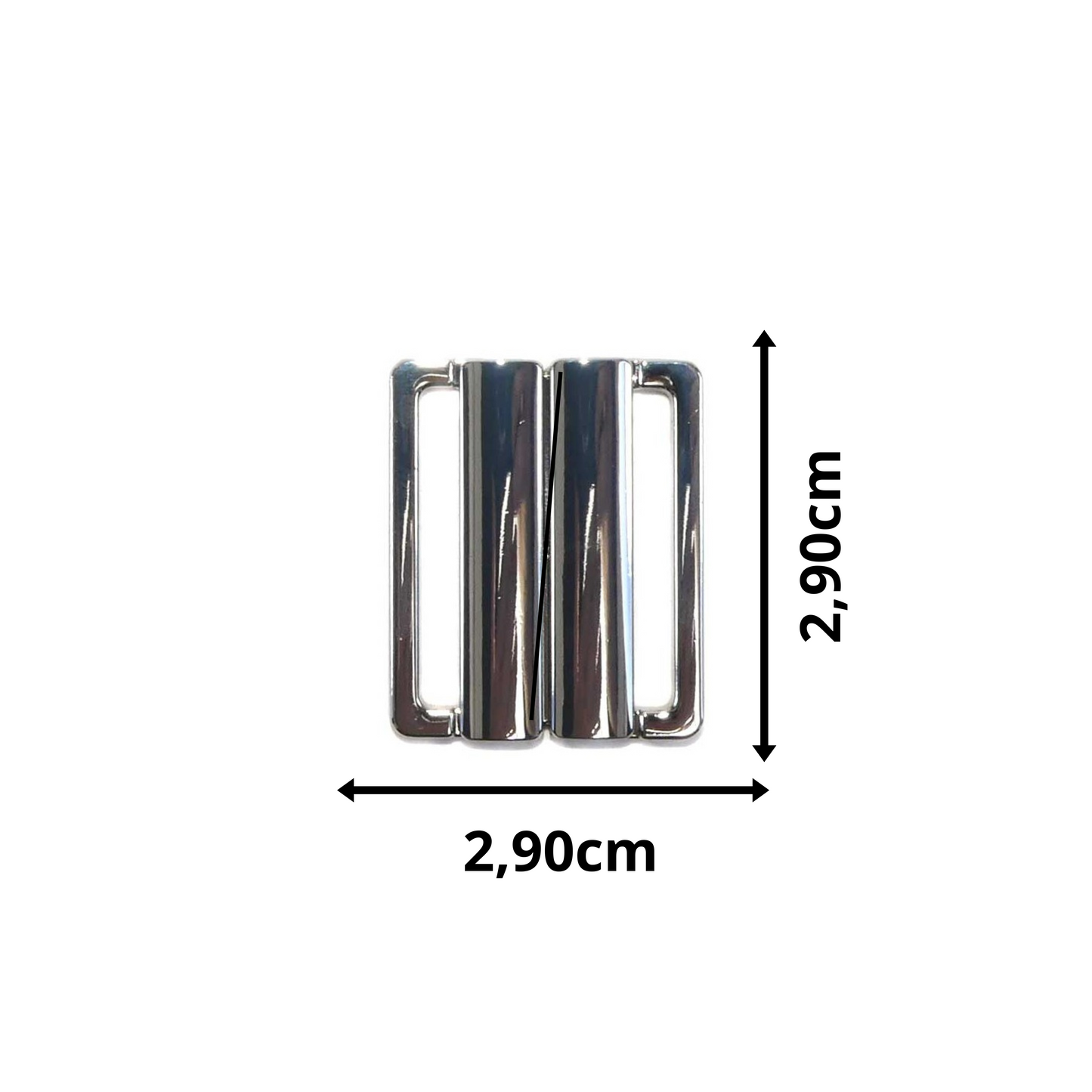 BROCHE ESTANDAR PLANO DE BIKINI PLATEADO