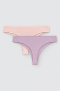 Pack 2 tangas básicos de algodón para mujer pale peach y aurora