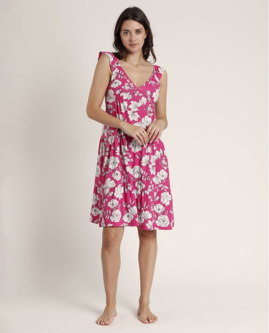 VESTIDO DE TIRANTES ANCHOS BEACH FLOERS