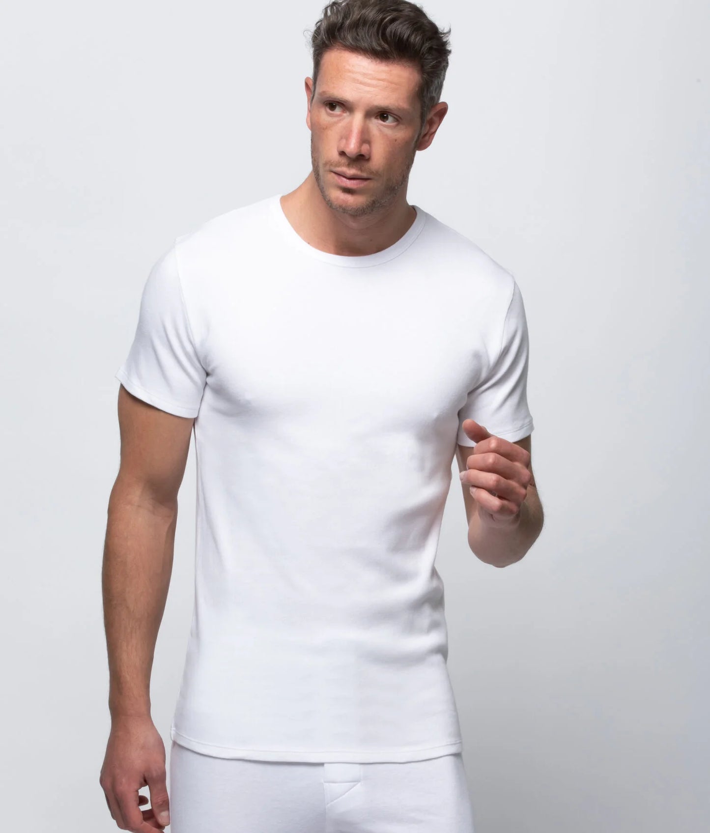 CAMISETA INTERIOR TÉRMICA MANGA CORTA ALGODÓN DE INVIERNO 100% INTERLOCK LISO