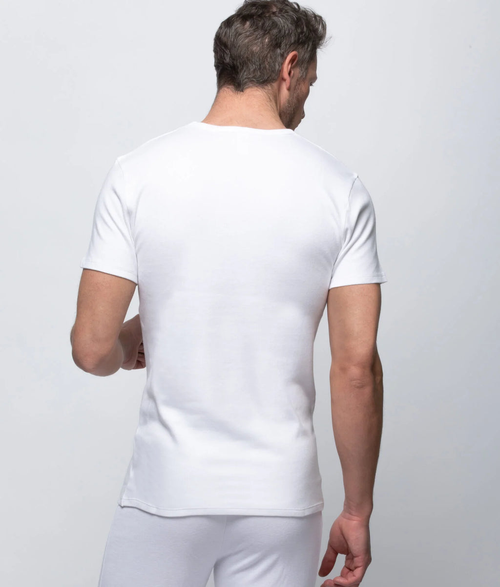 CAMISETA INTERIOR TÉRMICA MANGA CORTA ALGODÓN DE INVIERNO 100% INTERLOCK LISO