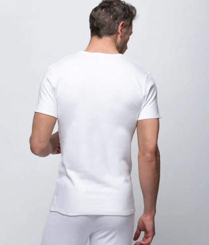 CAMISETA INTERIOR TÉRMICA MANGA CORTA ALGODÓN DE INVIERNO 100% INTERLOCK LISO