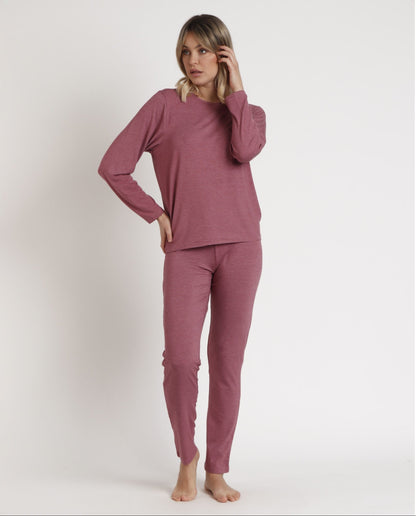 PIJAMA MANGA LARGA MUJER SOFT STRIPES