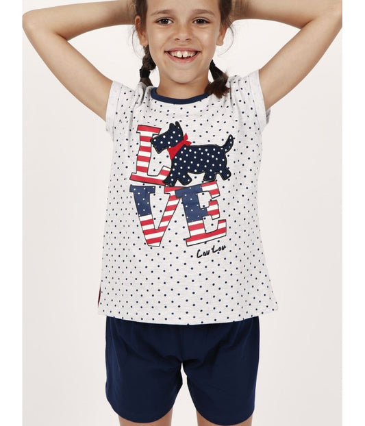 PIJAMA INFANTIL MANGA CORTA NIÑA LOVE DOGS