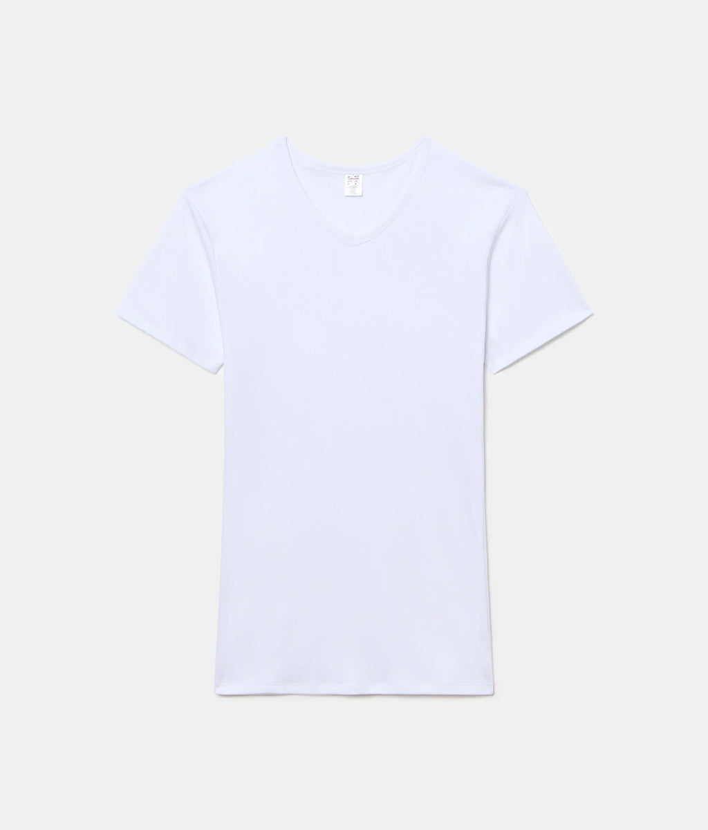 CAMISETA INTERIOR TÉRMICA M/C CUELLO V ALGODÓN DE INVIERNO 100% INTERLOCK LISO.