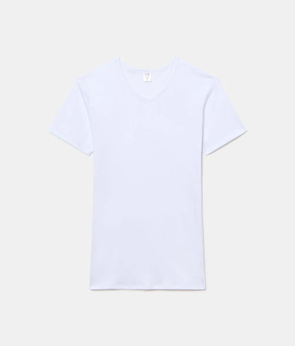 CAMISETA INTERIOR TÉRMICA M/C CUELLO V ALGODÓN DE INVIERNO 100% INTERLOCK LISO.