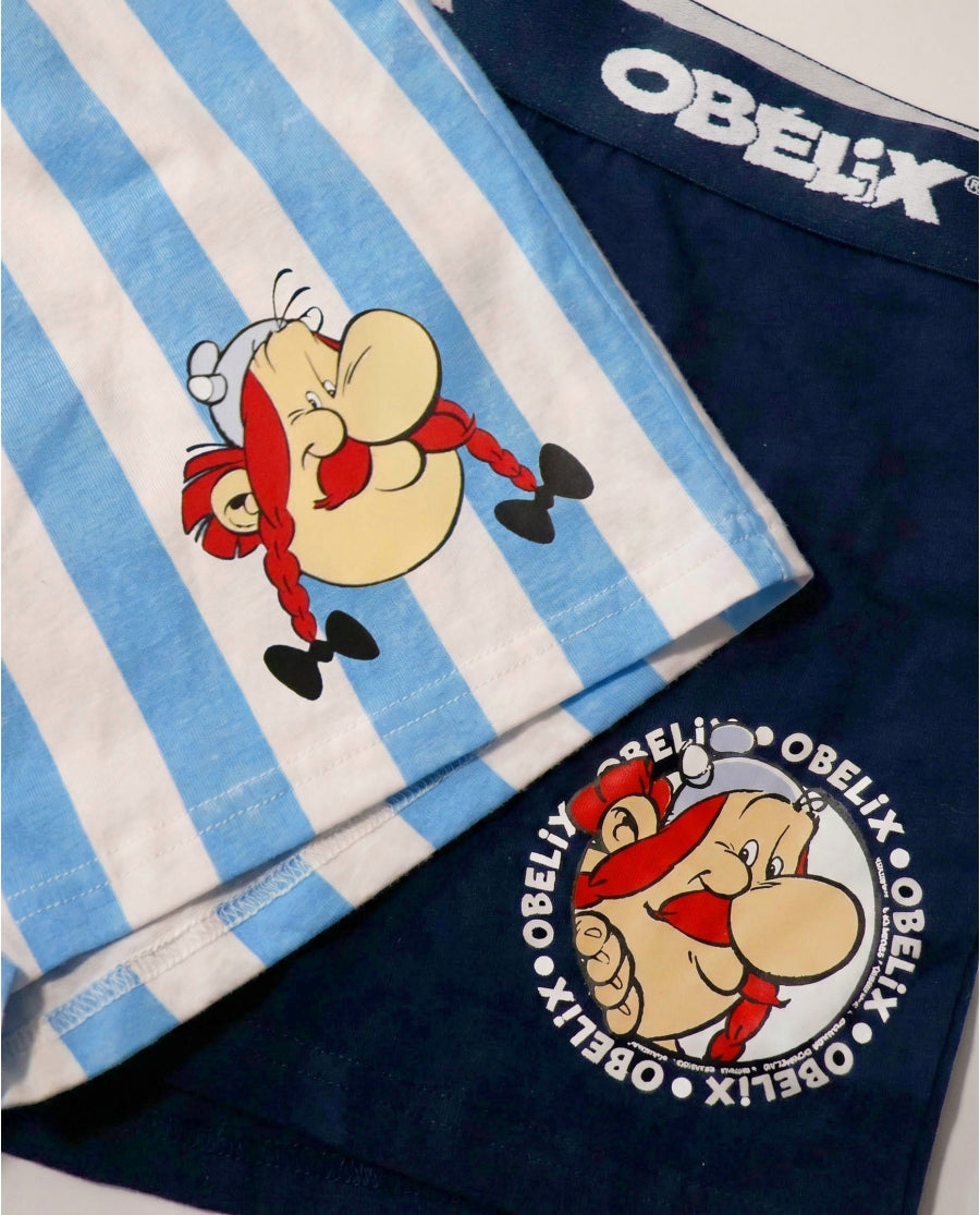 Pack 2 Bóxers Hombre Astérix Obélix 95% Algodón Elástico