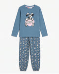 Pijama de niña Astérix Idéfix manga larga azul