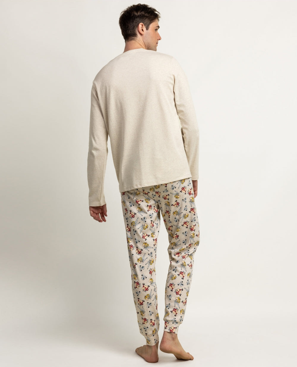 Pijama de hombre Astérix Le Copains de manga larga beige