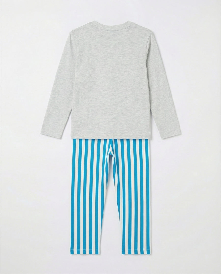 Pijama Niño Astérix y Obélix Menhir 100% Algodón Gris Jaspe