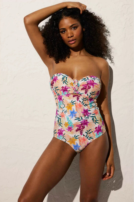 BAÑADOR REDUCTOR SIN TIRANTES ESTAMPADO FLORAL