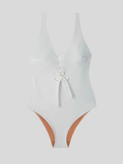 BAÑADOR CRUZADO EN ESCOTE BASIC WHITE