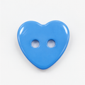 Botón de corazón azul brillante de 2 agujeros – 13 x 12 mm