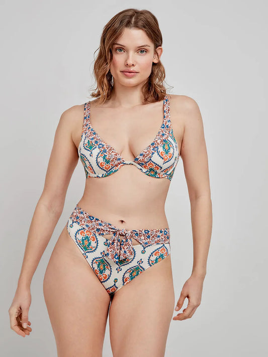BIKINI CAPACIDAD CON BRAGUITA MIDI ESTAMPADO SUMMER HEAT FLOWERS