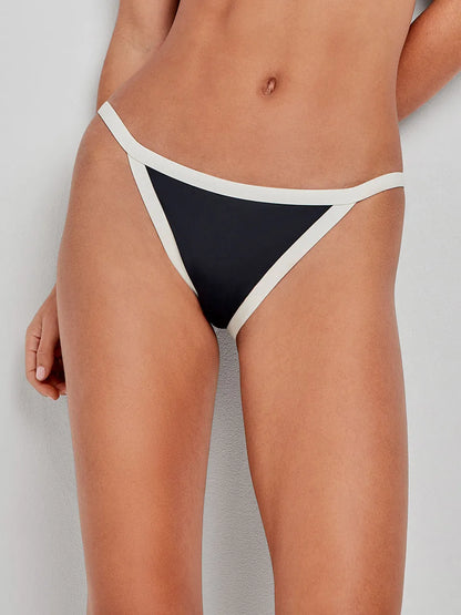 BIKINI BICOLOR BRAGA EN V BLACK AND WHITE