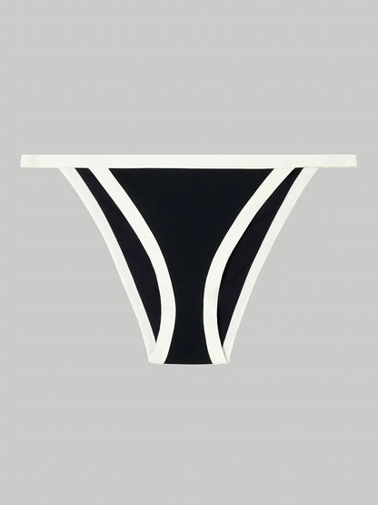 BIKINI BICOLOR BRAGA EN V BLACK AND WHITE