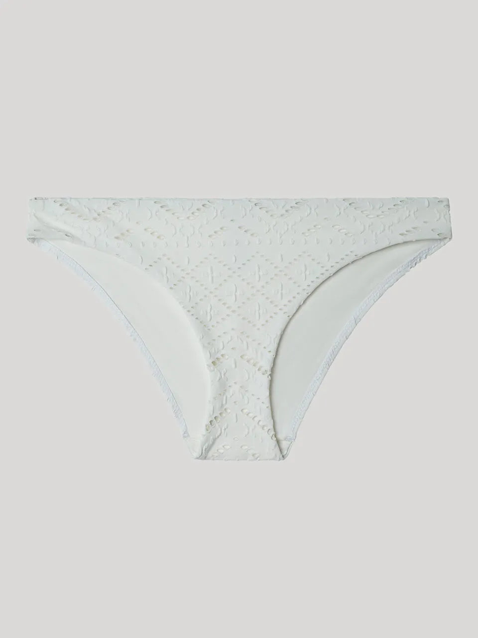 BIKINI CLASICO EN TEJIDO TROQUELADO BLANCO