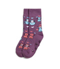 CALCETINES DE NIÑA SUELA ANTIDELIZANTE PURPLE CATS LOVER