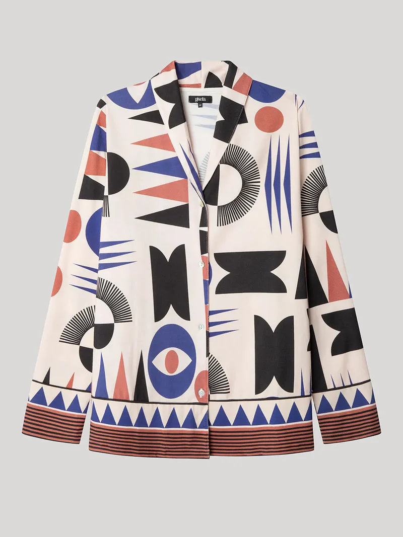 PIJAMA ABIERTO MANGA LARGA MUJER GEOMETRIC REASONS