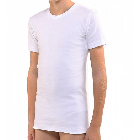 CAMISETA MANGA CORTA BÁSICA 100% ALGODÓN NIÑO