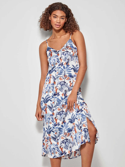 CAMISON LARGO DE FLORES AFRICAN PRINT