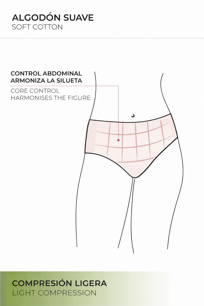 BRAGA REDUCTORA LIGERA COMPRESION ALGODON CON TUL