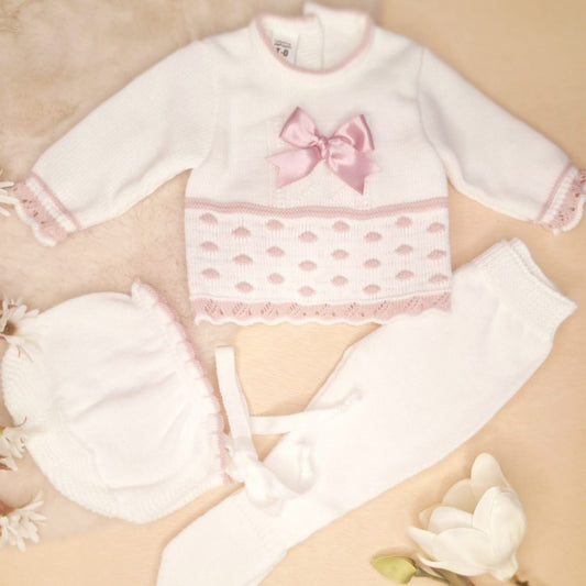 CONJUNTO DE EXTERIOR DE LANA 3 PIEZAS CON LACITO