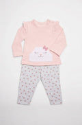 CONJUNTO 2 PIEZAS BEBÉ NIÑA GATITO Y ROSAS