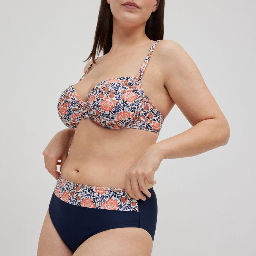 BIKINI CON ARO SIN RELLENO BRAGA ALTA BLUE FLOWERS