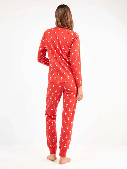 PIJAMA MANGA LARGA MUJER MICRO ESTAMPADO SNOOPY