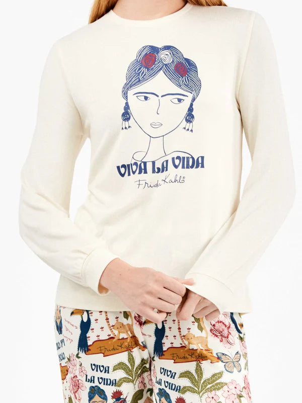 PIJAMA MANGA LARGA MUJER VIVA LA VIDA FRIDA KAHLO