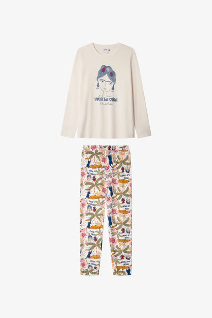 PIJAMA MANGA LARGA MUJER VIVA LA VIDA FRIDA KAHLO