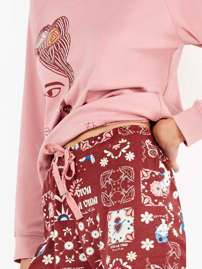 PIJAMA MANGA LARGA MUJER FRIDA KAHLO