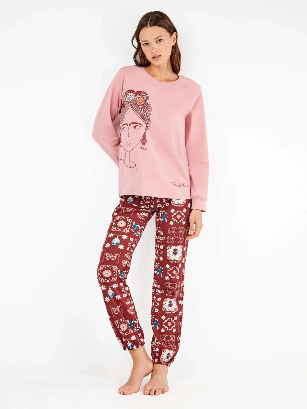 PIJAMA MANGA LARGA MUJER FRIDA KAHLO