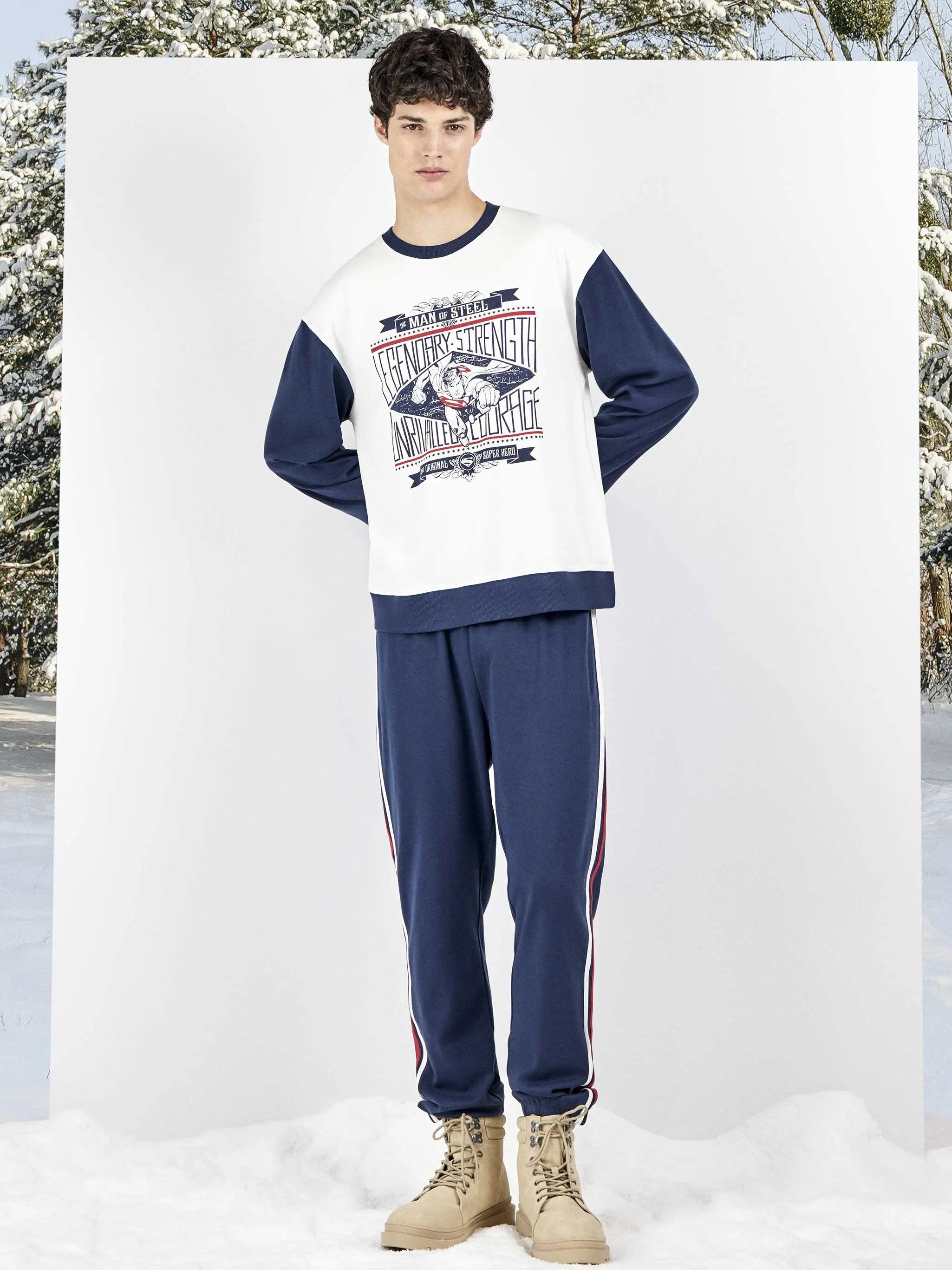 Pijama hombre Superman contraste